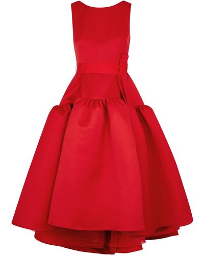 Huishan Zhang Audrey Satin Midi Dress - Red