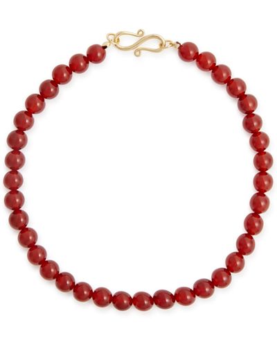 LIE STUDIO The Rose Beaded Necklace - Red