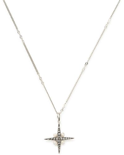 Missoma X Harris Reed North Star Rhodium-plated Necklace - White