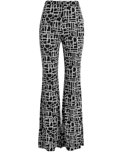 Diane von Furstenberg Brooklyn Printed Jersey Trousers - Black