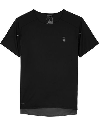 On Shoes Performance Paneled Stretch-Jersey T-Shirt - Black