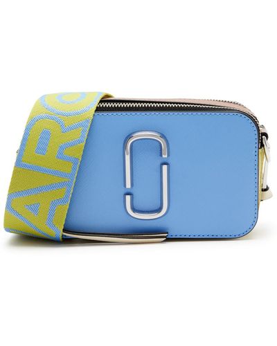 Marc Jacobs The Snapshot Paneled Leather Cross-body Bag - Blue