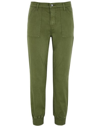 J Brand Arkin Army Green Cotton-blend Trousers