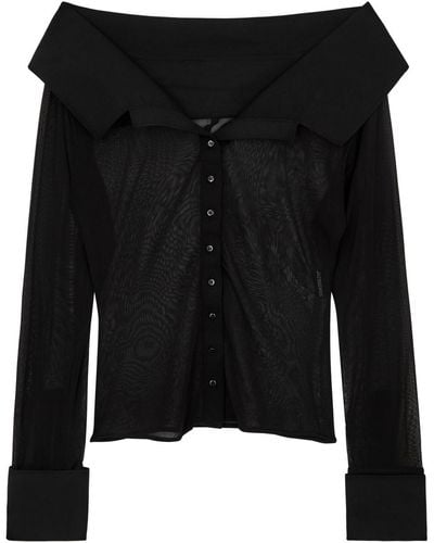 Jacquemus La Chemise Brezza Fine-Knit Shirt - Black