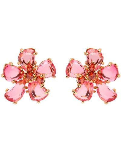 Kate Spade Paradise Flower Crystal-Embellished Stud Earrings - Red