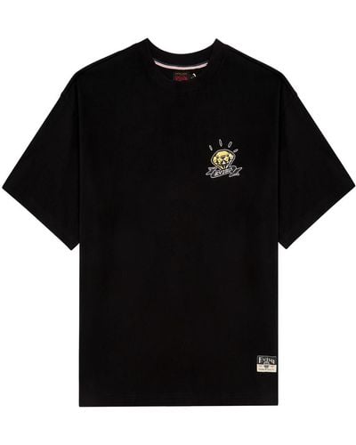 Evisu Diamond Daruma Printed Cotton T-Shirt - Black