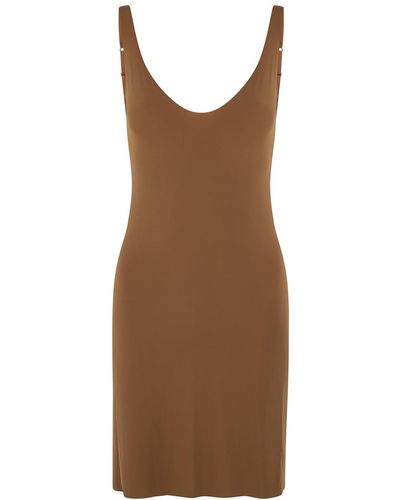 Wolford Pure Seamless-finish Slip - Brown