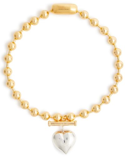 Timeless Pearly Heart 24kt Gold-plated Beaded Necklace - Metallic