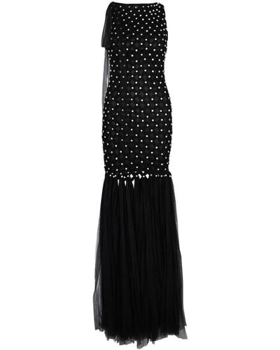 Huishan Zhang Uma Crystal-Embellished Tulle Gown - Black