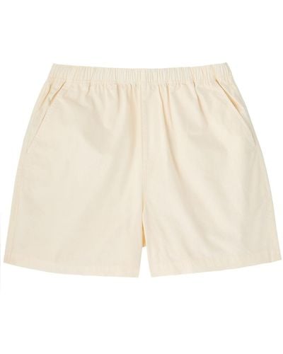 Fred Perry Logo-Embroidered Cotton Shorts - Natural