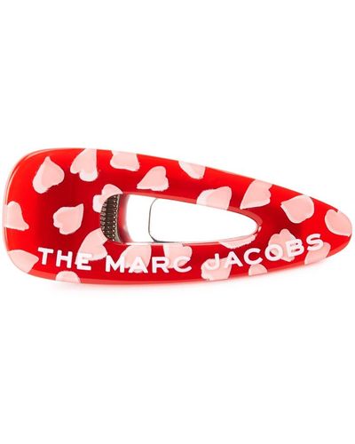 Marc Jacobs Heart-Print Hair Clip - Red