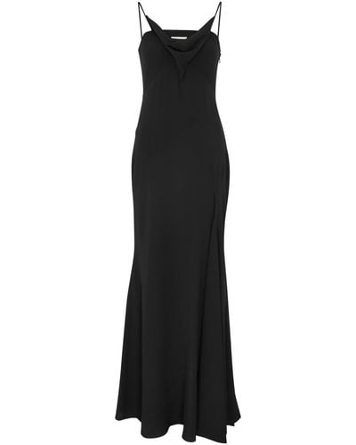 Isabel Marant Kapri Draped Maxi Slip Dress - Black