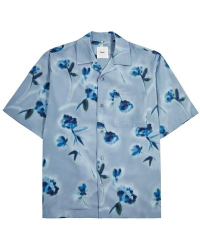 OAMC Flora Kurt Floral-print Shirt - Blue
