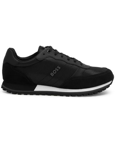 BOSS Parkour L Running Style Sneakers In Mixed Materials With Logo Details Nos - Black