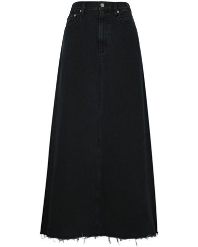 Agolde Hilla Denim Maxi Skirt - Black