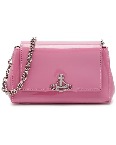 Vivienne Westwood Hazel Small Patent Leather Shoulder Bag - Pink