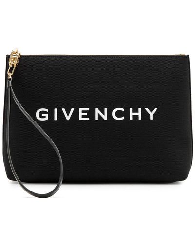 Givenchy Travel Logo Canvas Pouch - Black