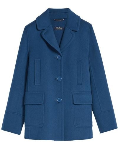 Max Mara S - Wool Pea Coat - Blue