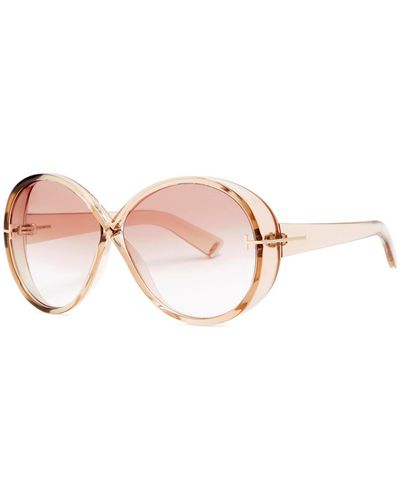 Tom Ford Edie2 Oversized Round-frame Sunglasses - Pink