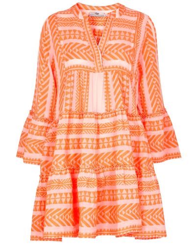 Devotion Ella Embroidered Stretch Mini Dress, Mini Dress - Orange