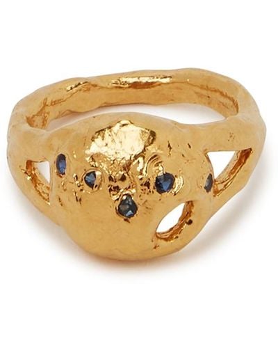 Alighieri The Sapphire's Path 24kt -plated Ring - White