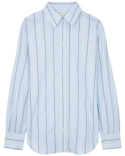 Marni Striped Cotton Shirt - Blue