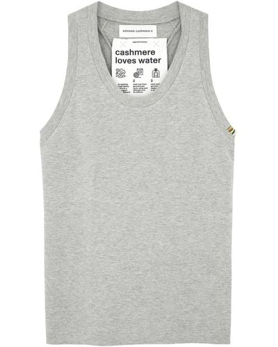 Extreme Cashmere N°270 Cotton And Cashmere-blend Tank Top - Grey