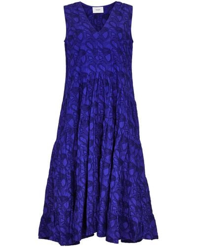 Merlette Wallis Embroidered Cotton Midi Dress - Purple