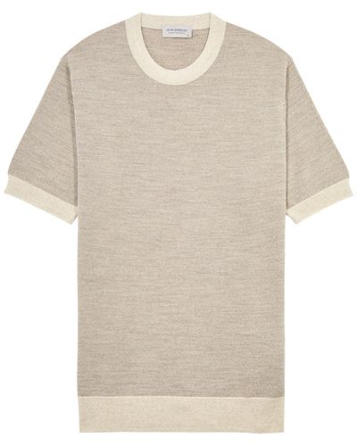 John Smedley Wool T-Shirt - Natural
