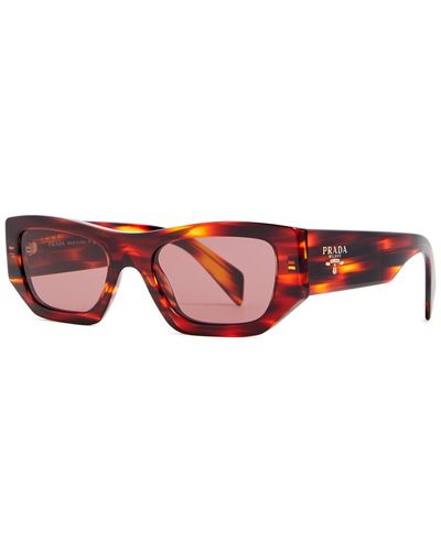 Prada Rectangle-frame Sunglasses - Red