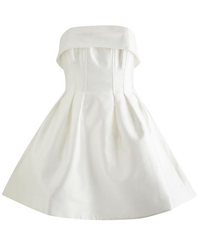 Rebecca Vallance Cristine Strapless Satin Mini Dress - White