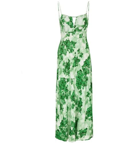 Faithfull The Brand San Paolo Floral-Print Maxi Dress - Green