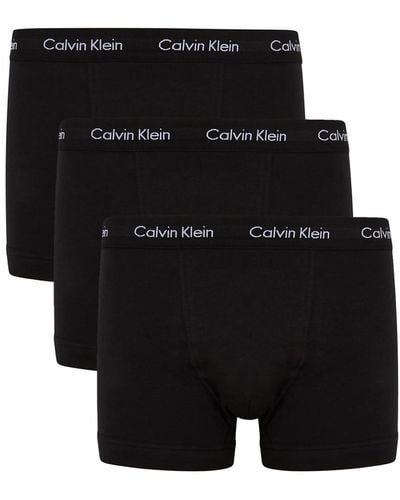 Calvin Klein Black Stretch-cotton Trunks