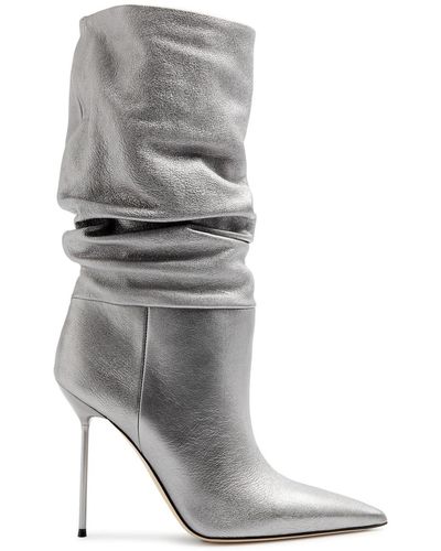 Gray high heel shop boots