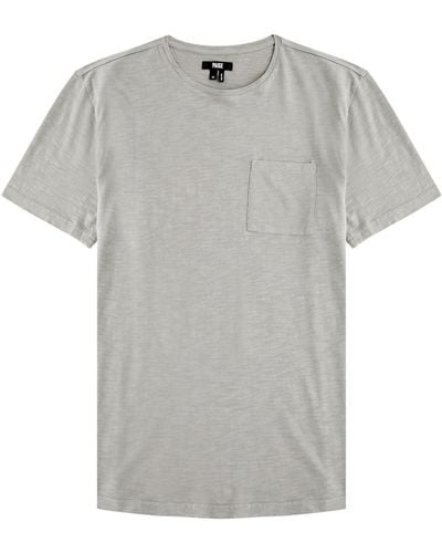 PAIGE Kenneth Slubbed Cotton T-Shirt - Grey