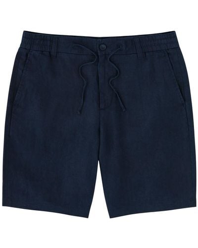 NN07 Seb Linen Shorts - Blue