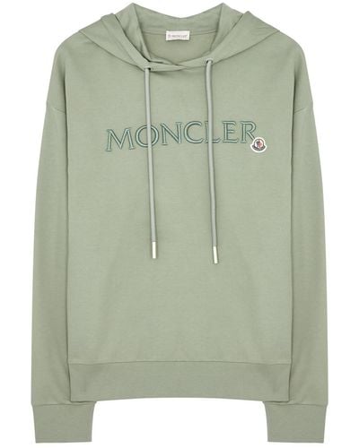 Moncler Logo Hooded Cotton Sweatshirt - Green