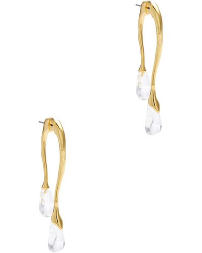 Alexis Solanales 14kt -plated Drop Earrings - White