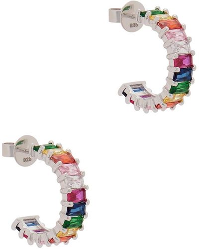 Rosie Fortescue Jewellery Rhodium-Plated Hoop Earrings - White