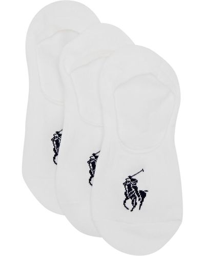 Polo Ralph Lauren Logo-intarsia Stretch-cotton Sneaker Socks - White