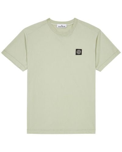 Stone Island Logo Cotton T-Shirt - Green