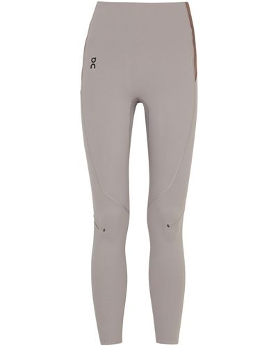 On Shoes Active Cropped Stretch-Jersey Leggings - Gray