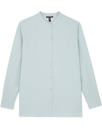 Eileen Fisher Silk-georgette Shirt - Blue