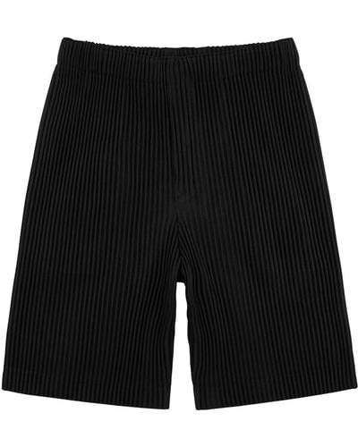 Homme Plissé Issey Miyake Pleated Jersey Shorts - Black