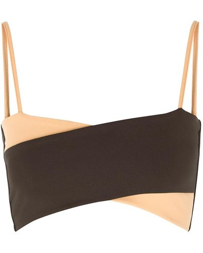 Live The Process Orion Colour-blocked Stretch-jersey Bra Top - Brown