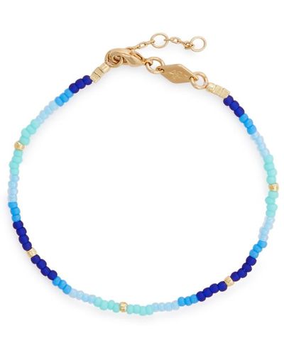 Anni Lu Tie Dye 18kt Gold-plated Beaded Bracelet - Blue