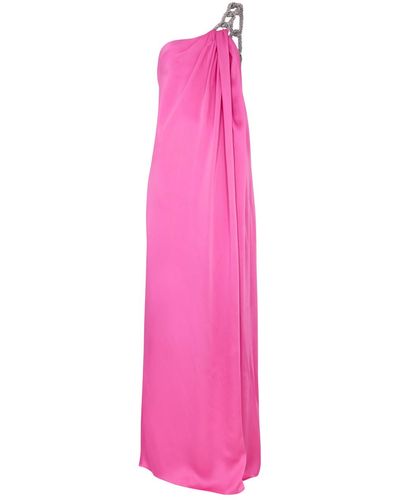 Stella McCartney Falabella One-shoulder Satin Gown - Pink