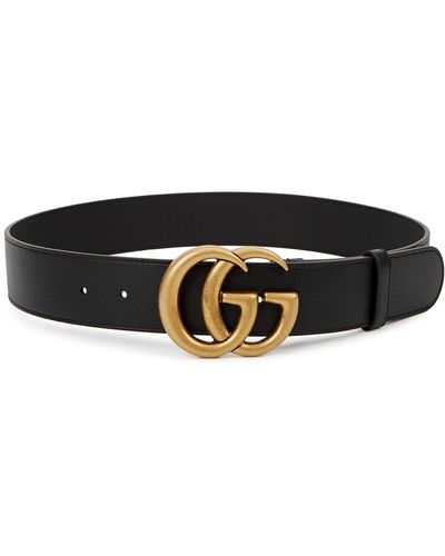 Gucci gg Leather Belt - Black