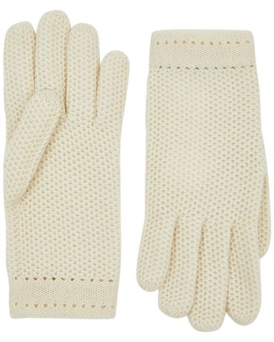 Inverni Waffle-knit Cashmere Gloves - Natural