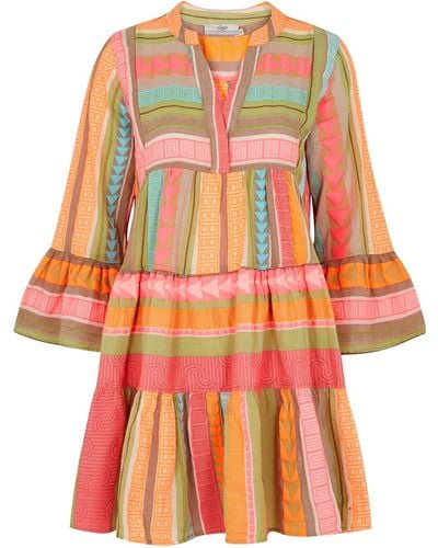 Devotion Ella Embroidered Stretch-cotton Mini Dress - Multicolour